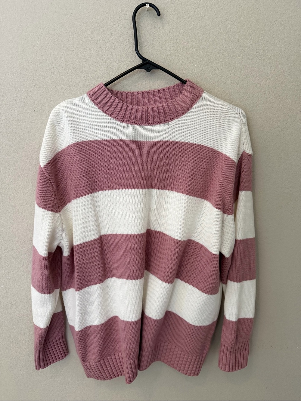 Pink striped sweater